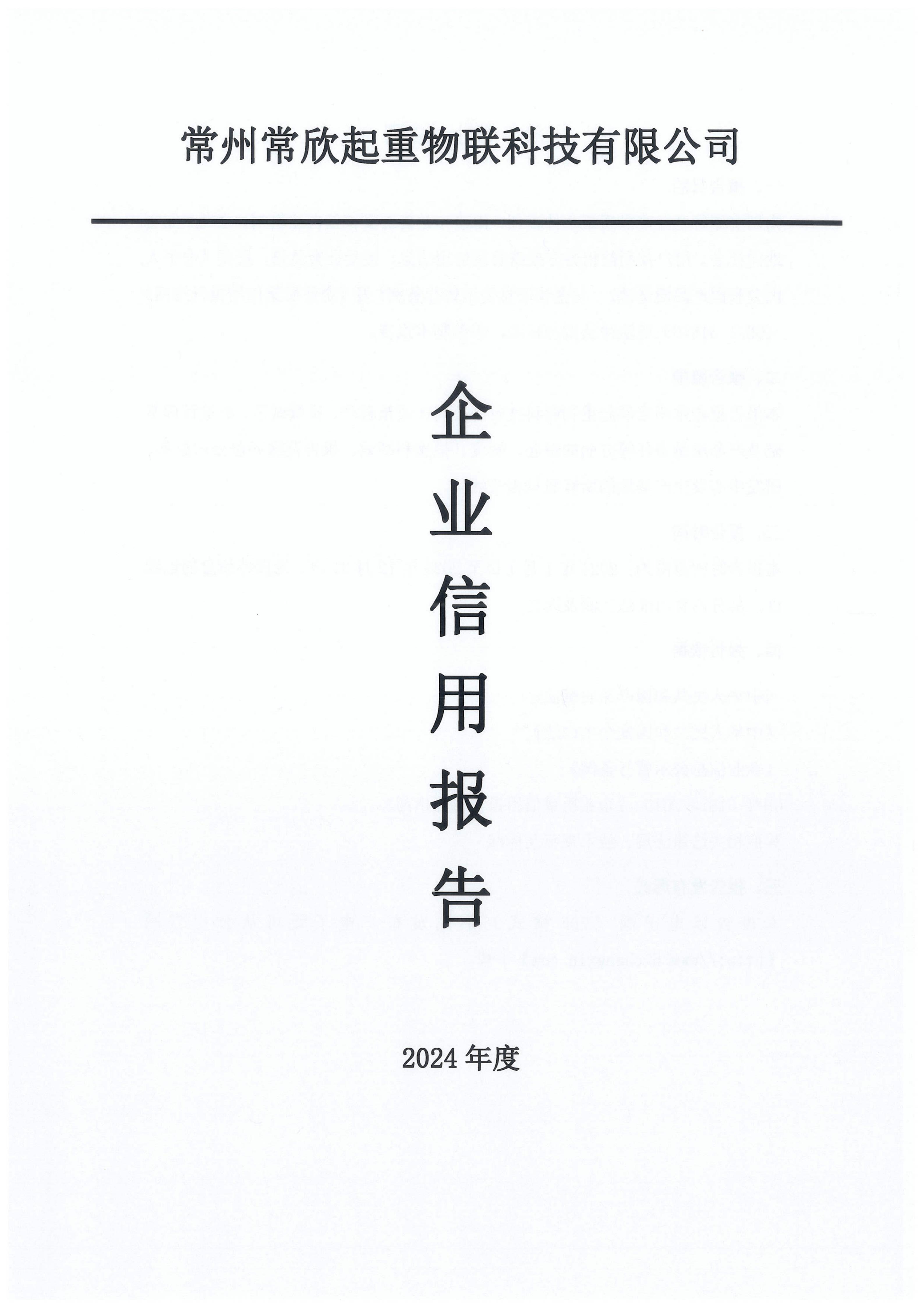 常州常欣起重物聯(lián)科技有限公司企業(yè)信用報(bào)告(2024年度)
